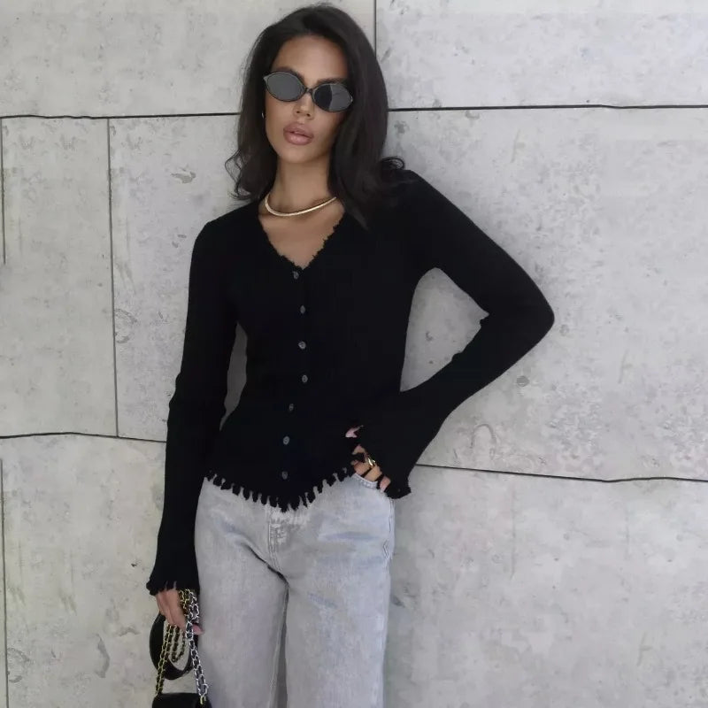 Cardigan con scollo a V e bottoni Zora