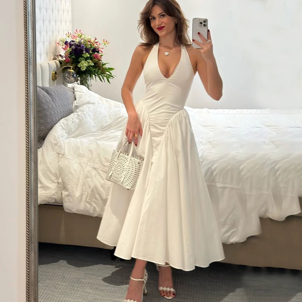 Abito maxi con scollo profondo Kristy