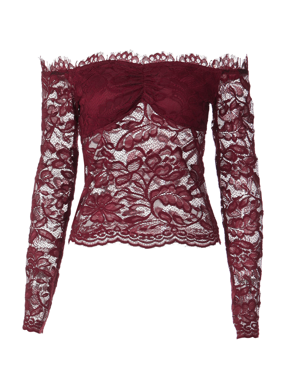 Top in pizzo a spalle scoperte Perla
