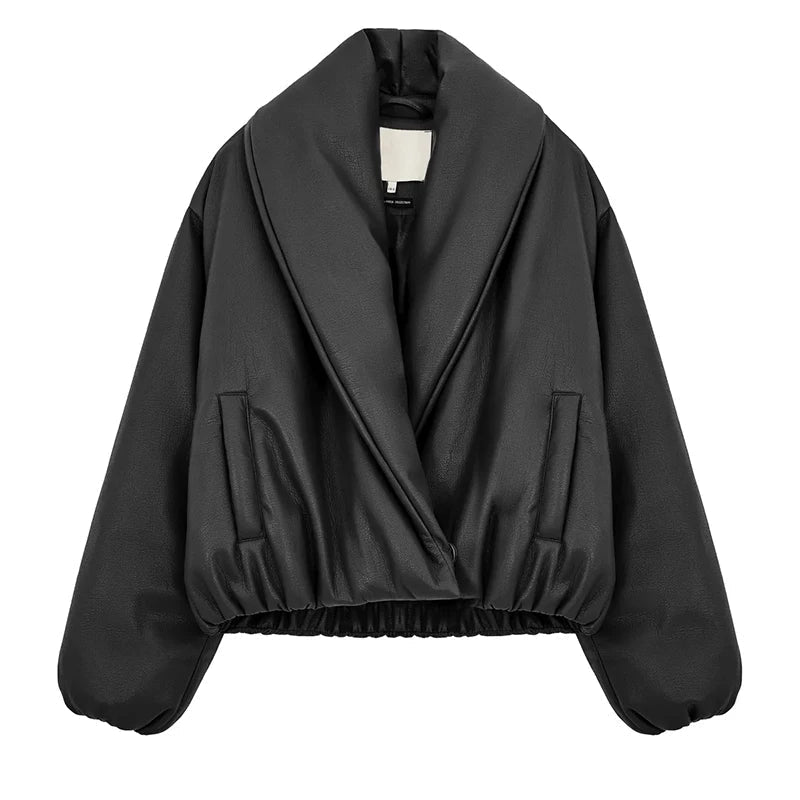 Giacca in pelle con revers Lara