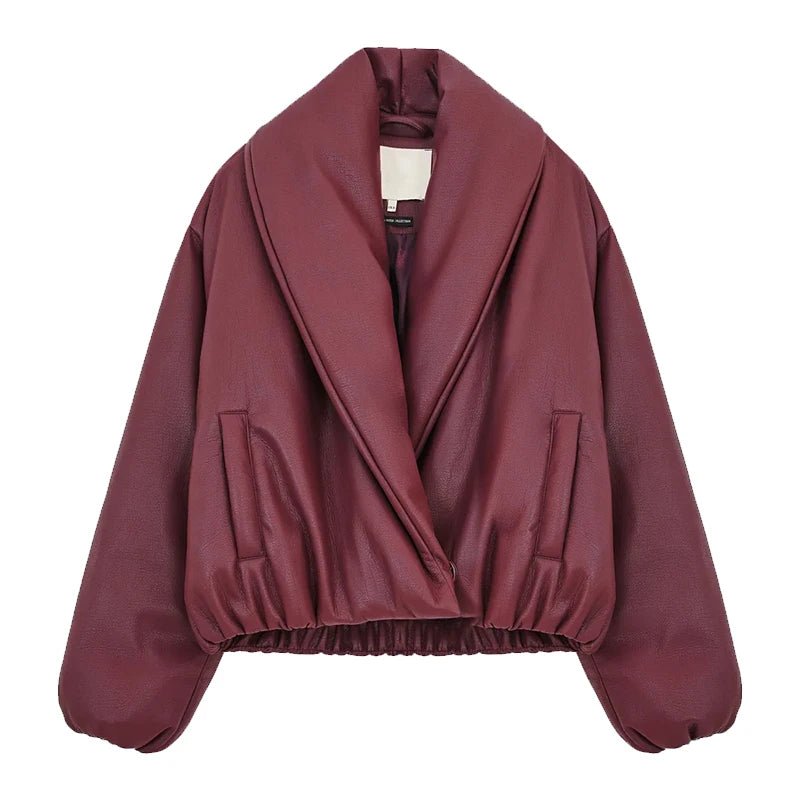 Giacca in pelle con revers Lara
