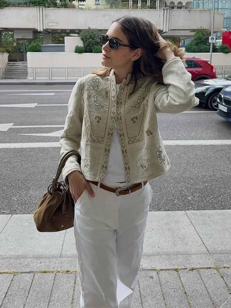 Giacca corta con stampa floreale Layla