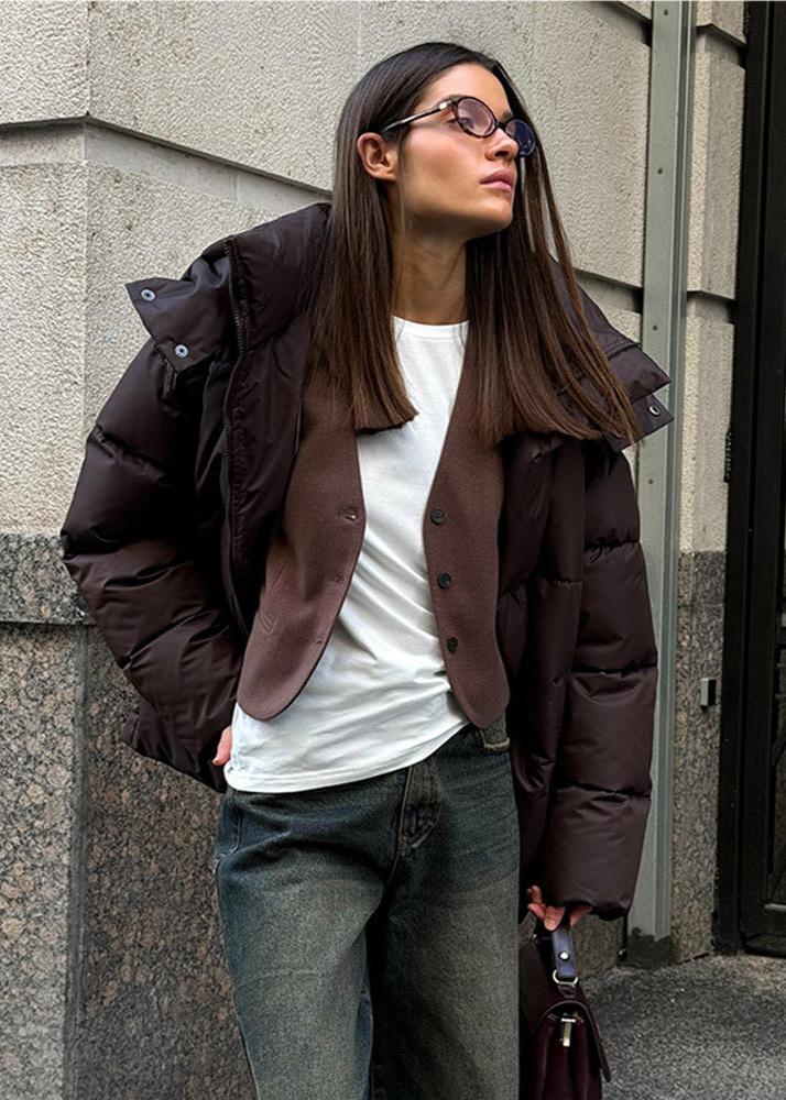 Giacca imbottita oversize Leila con cappuccio removibile