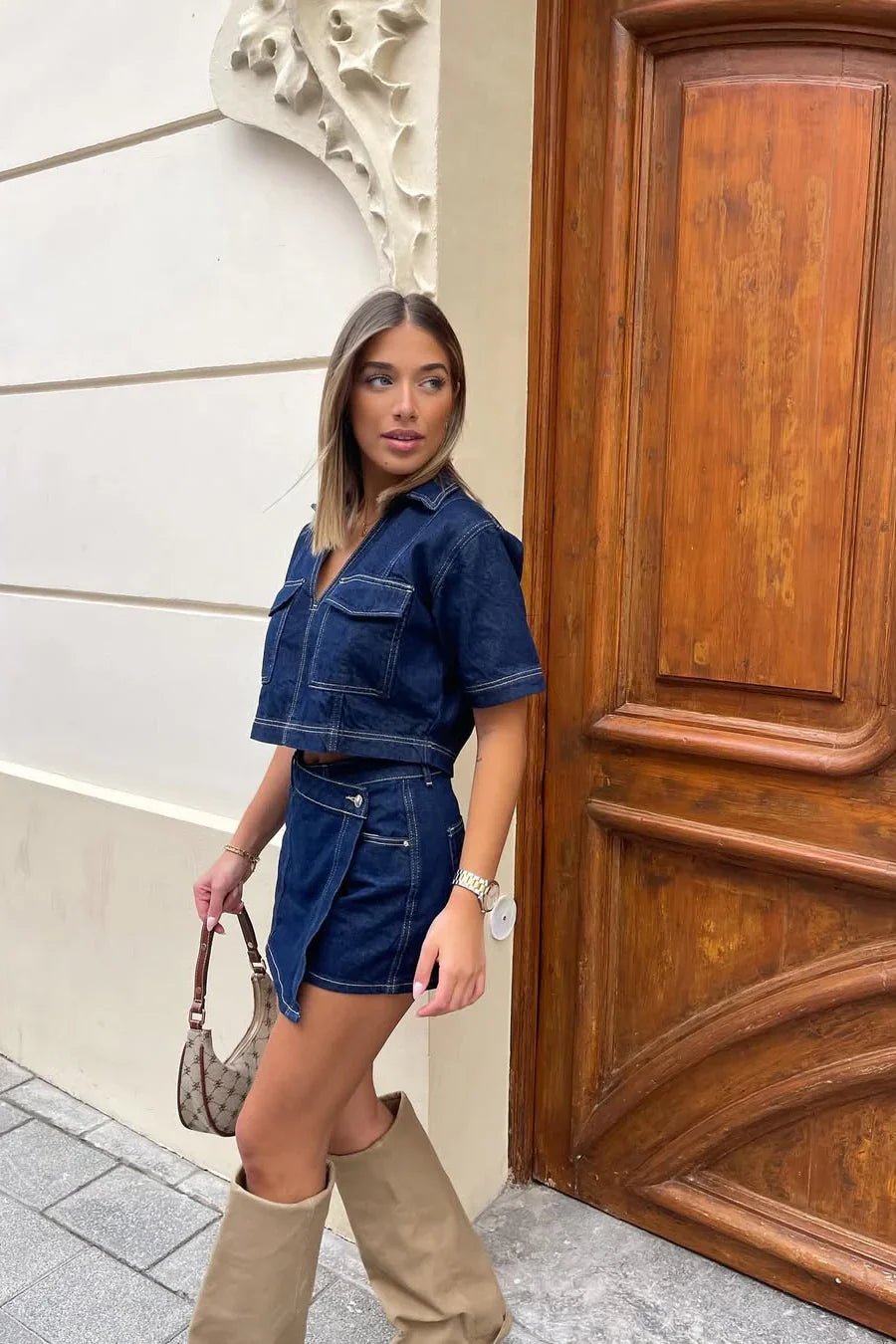 Set composto da top corto e skort Leslie