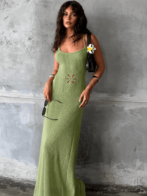 Abito maxi Lilith in maglia traforata