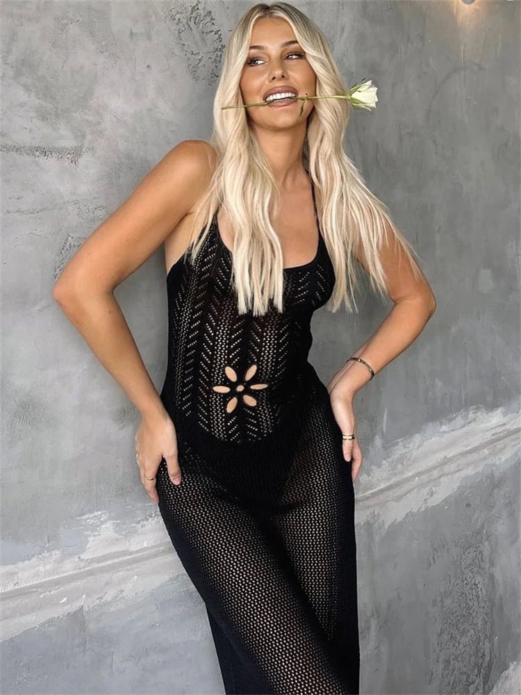 Abito maxi Lilith in maglia traforata