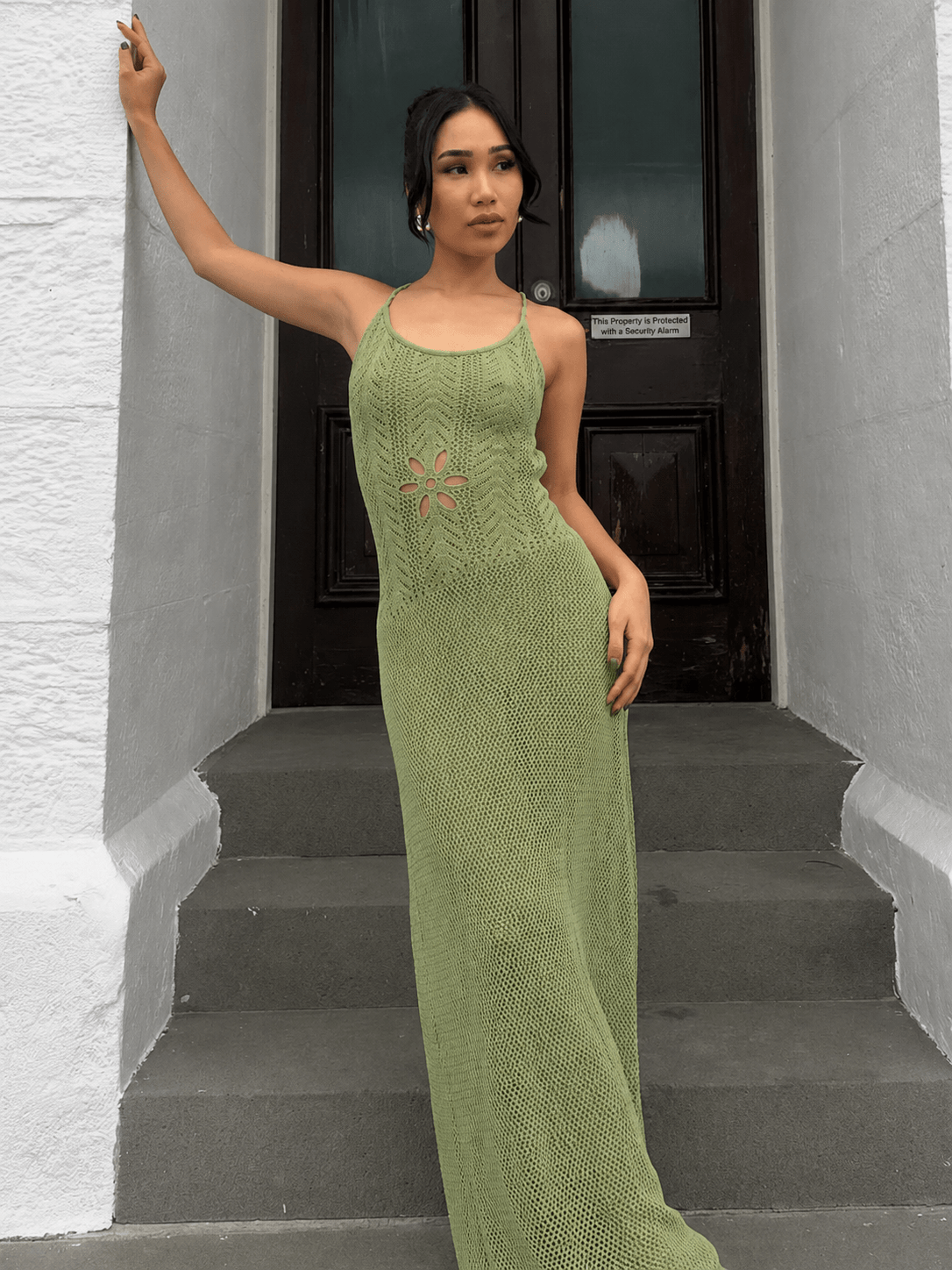 Abito maxi Lilith in maglia traforata