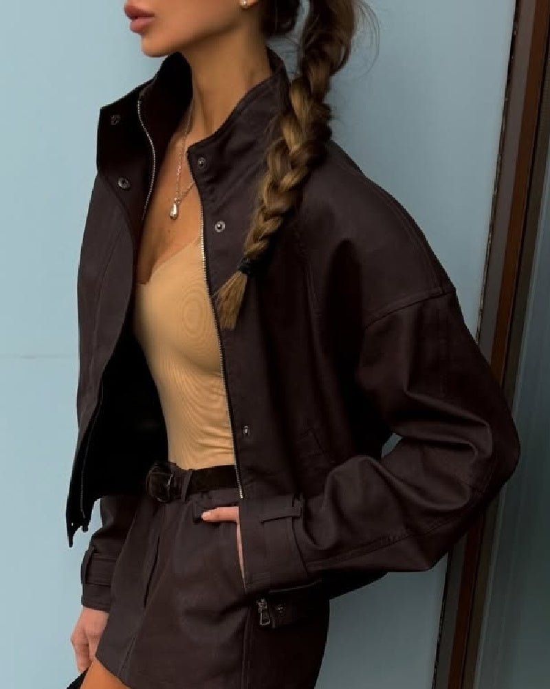 Giacca in finto camoscio con zip Linda