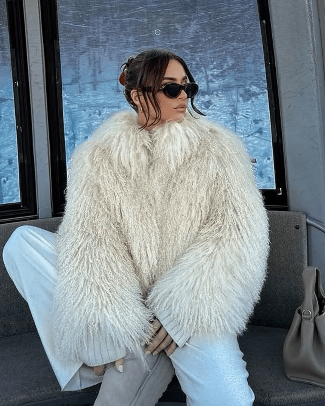 Cappotto in pelliccia sintetica effetto peluche Liza