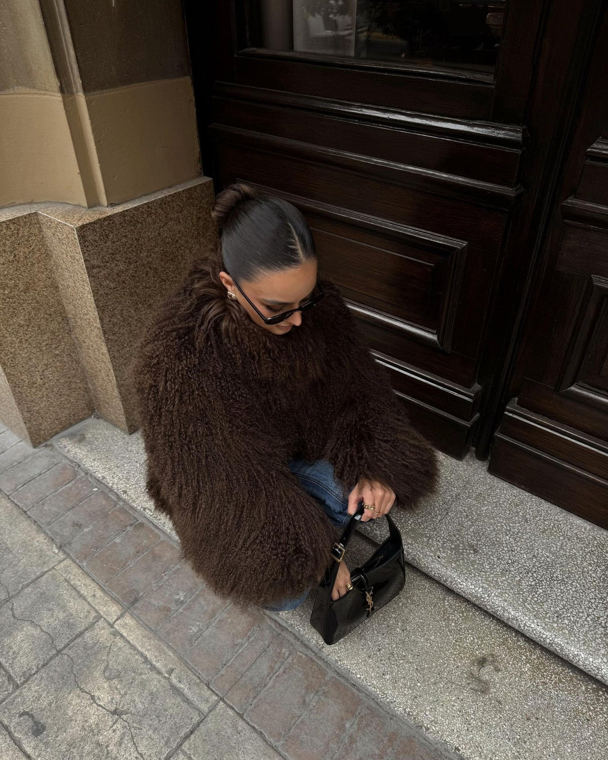 Cappotto in pelliccia sintetica effetto peluche Liza