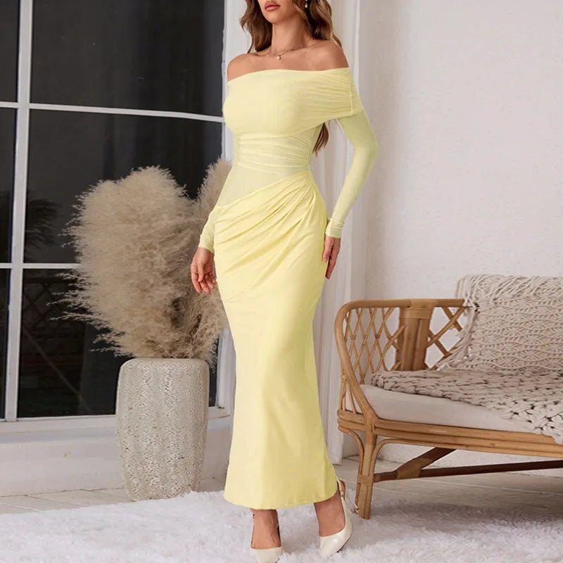 Maxi abito in mesh a maniche lunghe Lizy