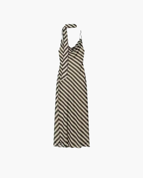 Lola Striped Scarf Maxi Dress