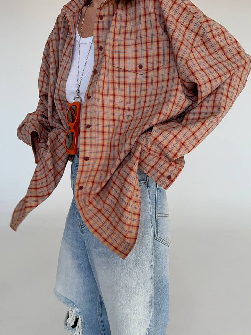 Camicia oversize a quadri Fenna
