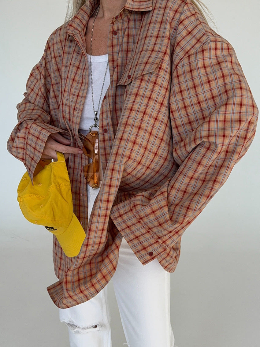 Camicia oversize a quadri Fenna