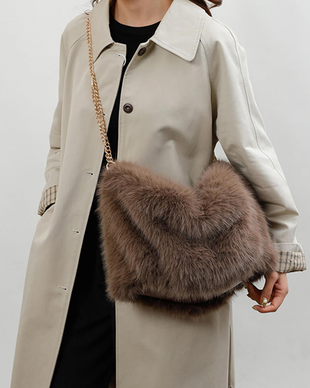 Borsa tote in ecopelliccia Loreen