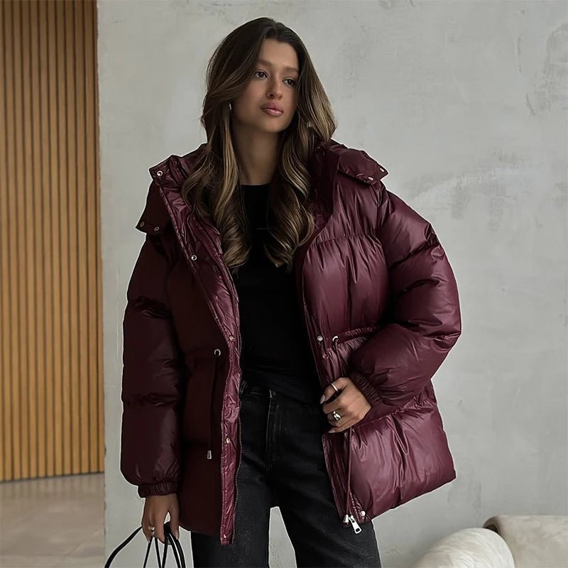 Cappotto imbottito Lorie con cappuccio e coulisse