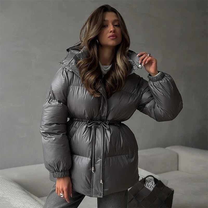 Cappotto imbottito Lorie con cappuccio e coulisse
