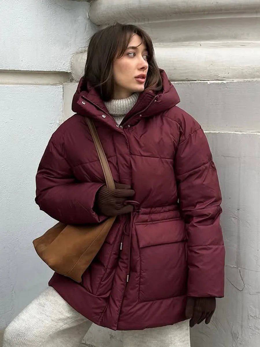 Cappotto imbottito Lorna con cappuccio e coulisse