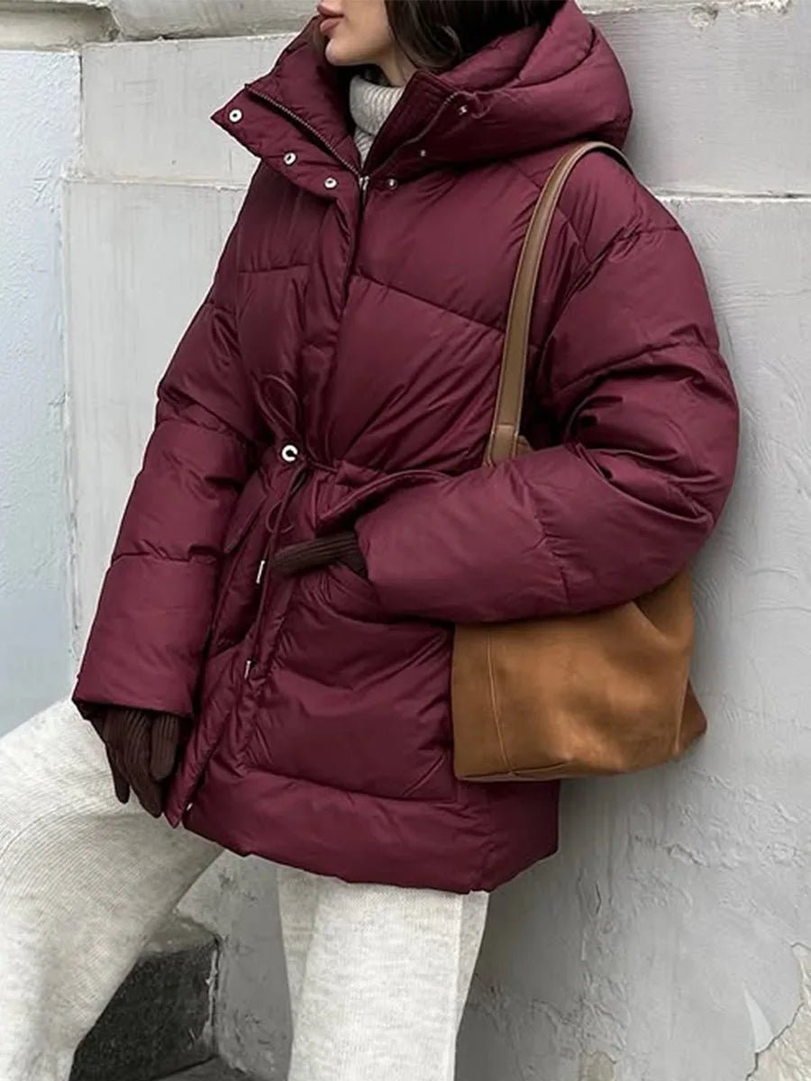 Cappotto imbottito Lorna con cappuccio e coulisse