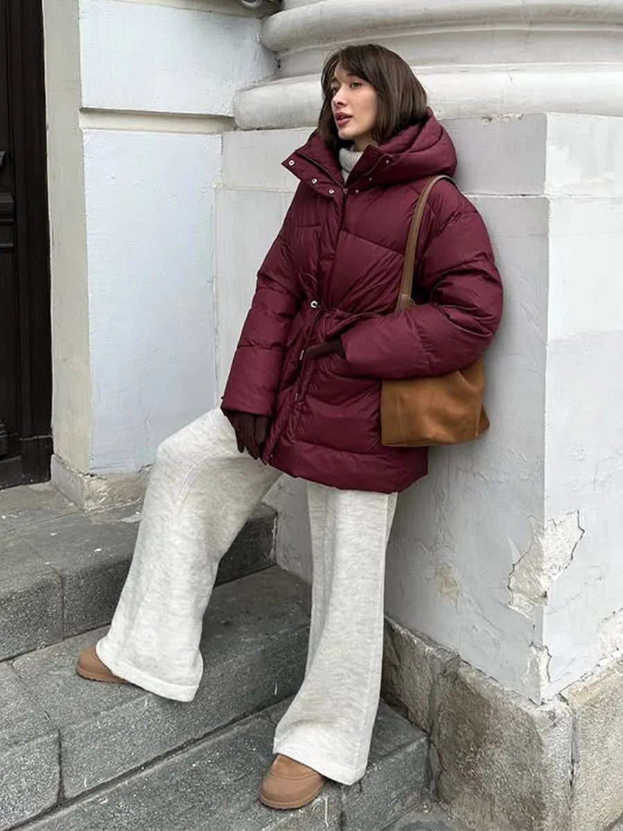 Cappotto imbottito Lorna con cappuccio e coulisse