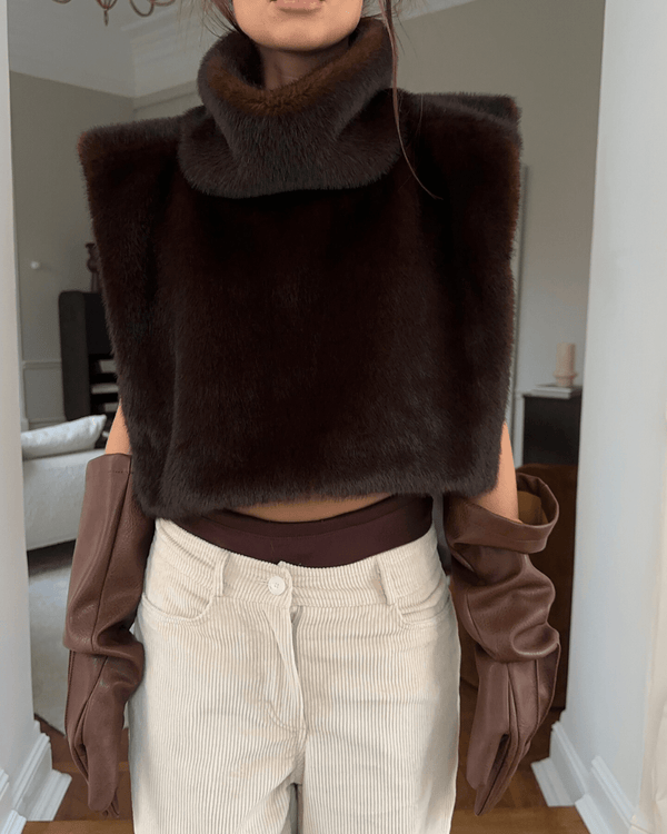 Lorna Faux Fur Turtleneck Vest