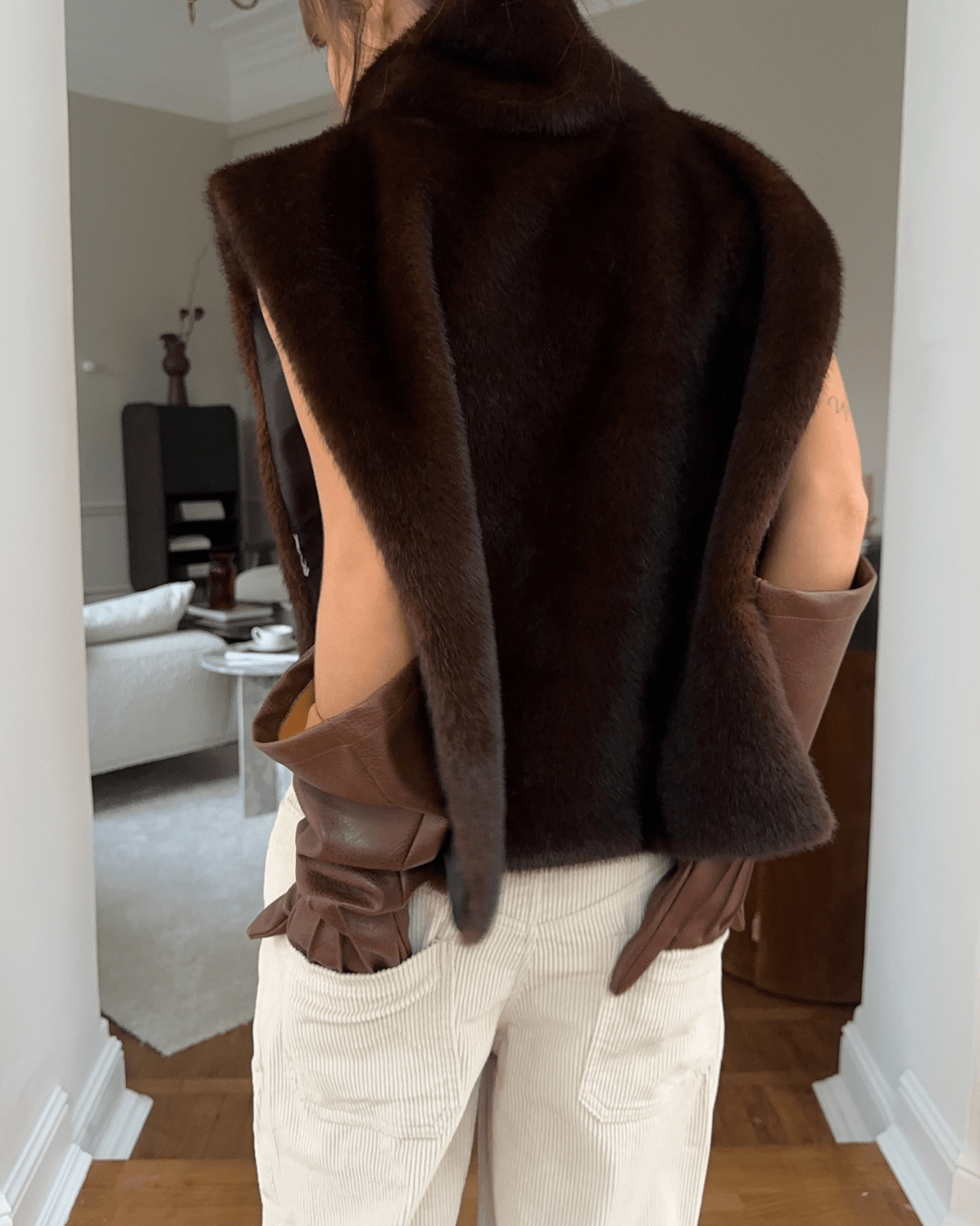 Gilet a collo alto in ecopelliccia Lorna