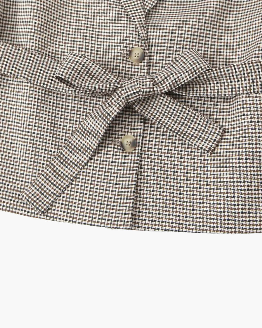 Completo Lucy con pantaloncini pied-de-poule e cintura