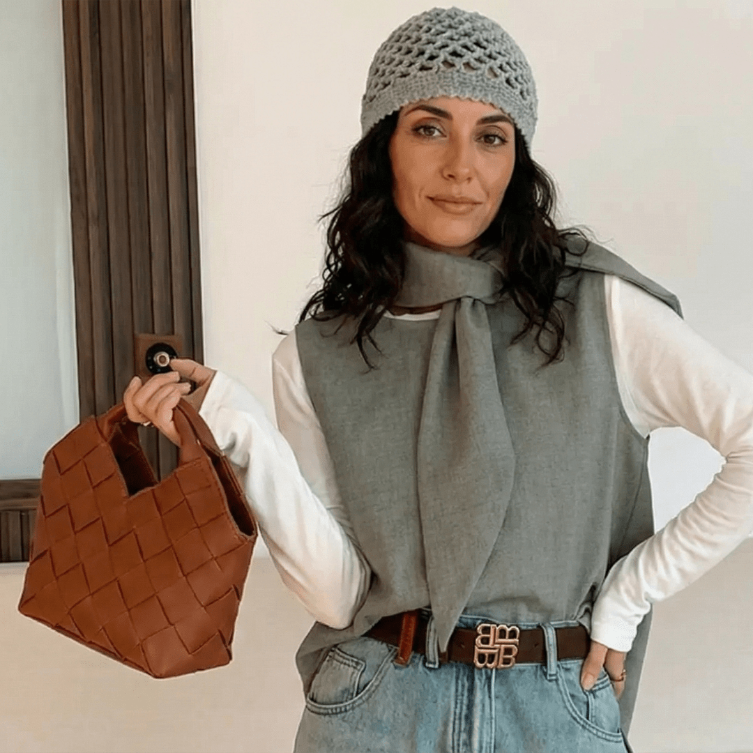 Borsa tote intrecciata Lucy