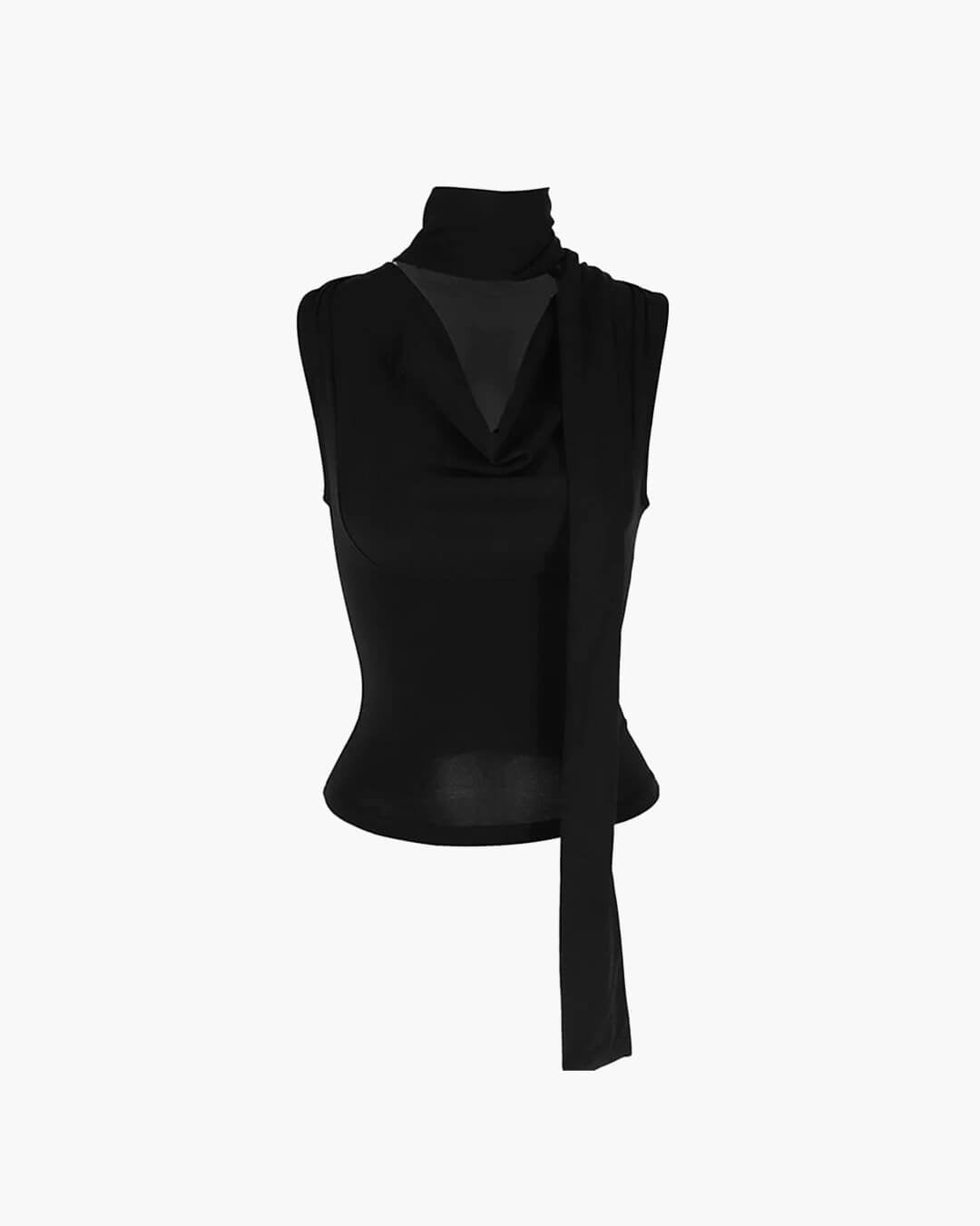 Top smanicato con laccetto al collo Lydia
