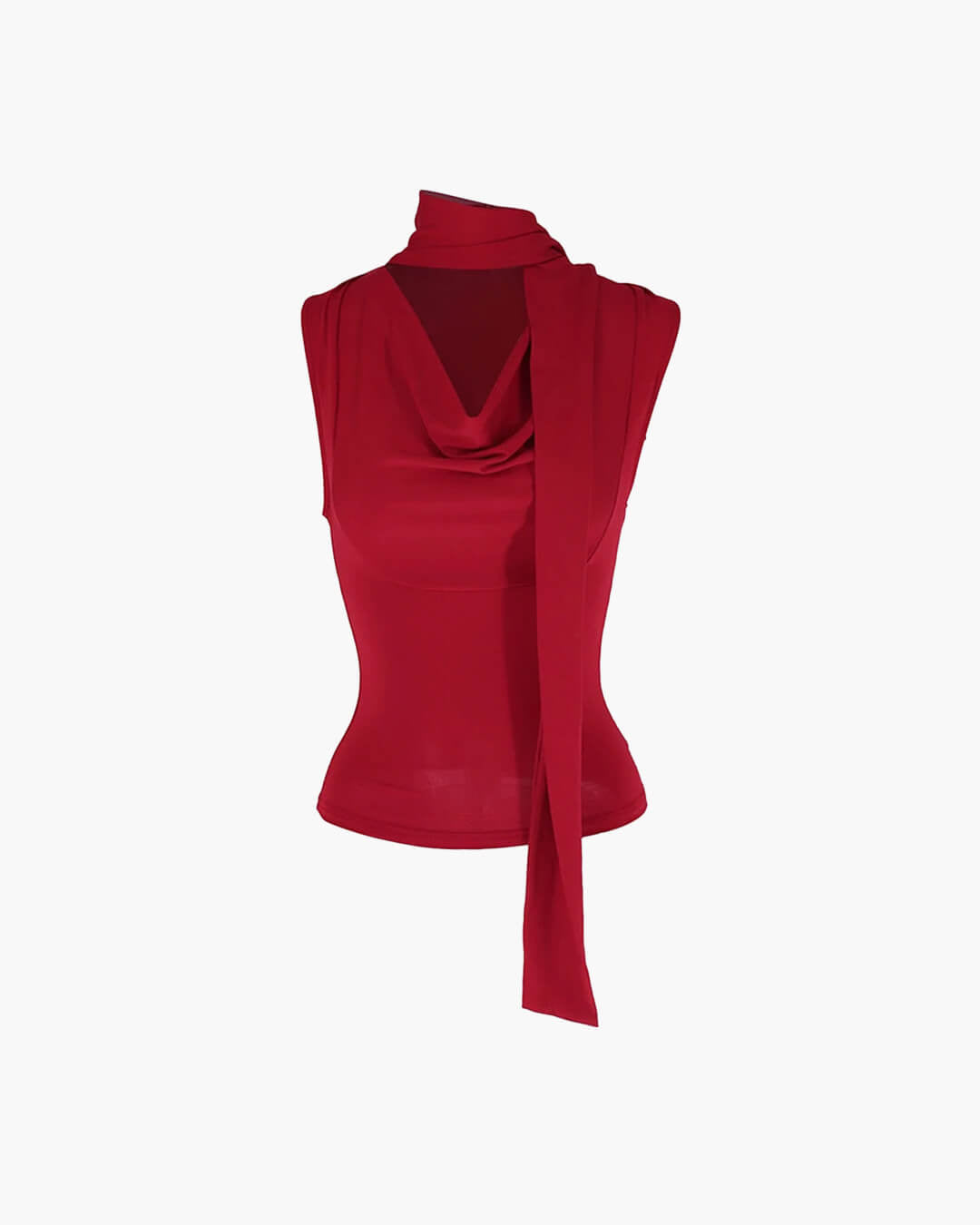 Top smanicato con laccetto al collo Lydia