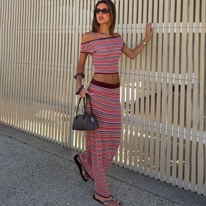 Completo in maglia a righe Lyndie