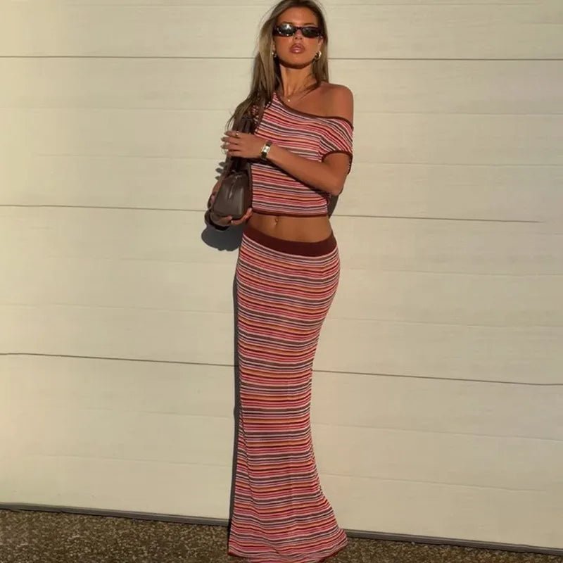 Completo in maglia a righe Lyndie