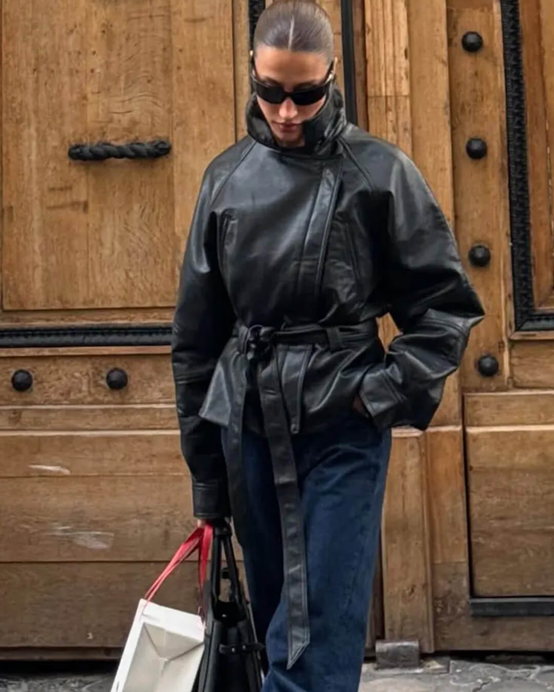 Giacca da motociclista in ecopelle Maggie