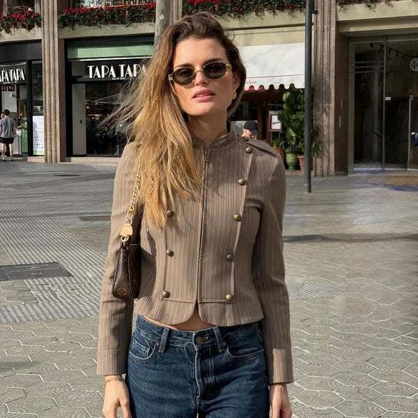 Blazer Mara a righe con chiusura a zip