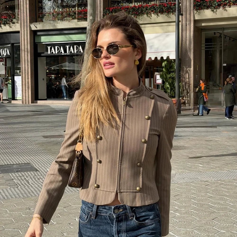 Blazer Mara a righe con chiusura a zip