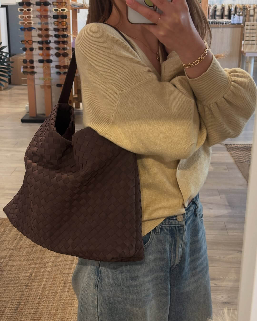 Borsa tote in pelle scamosciata Marceline