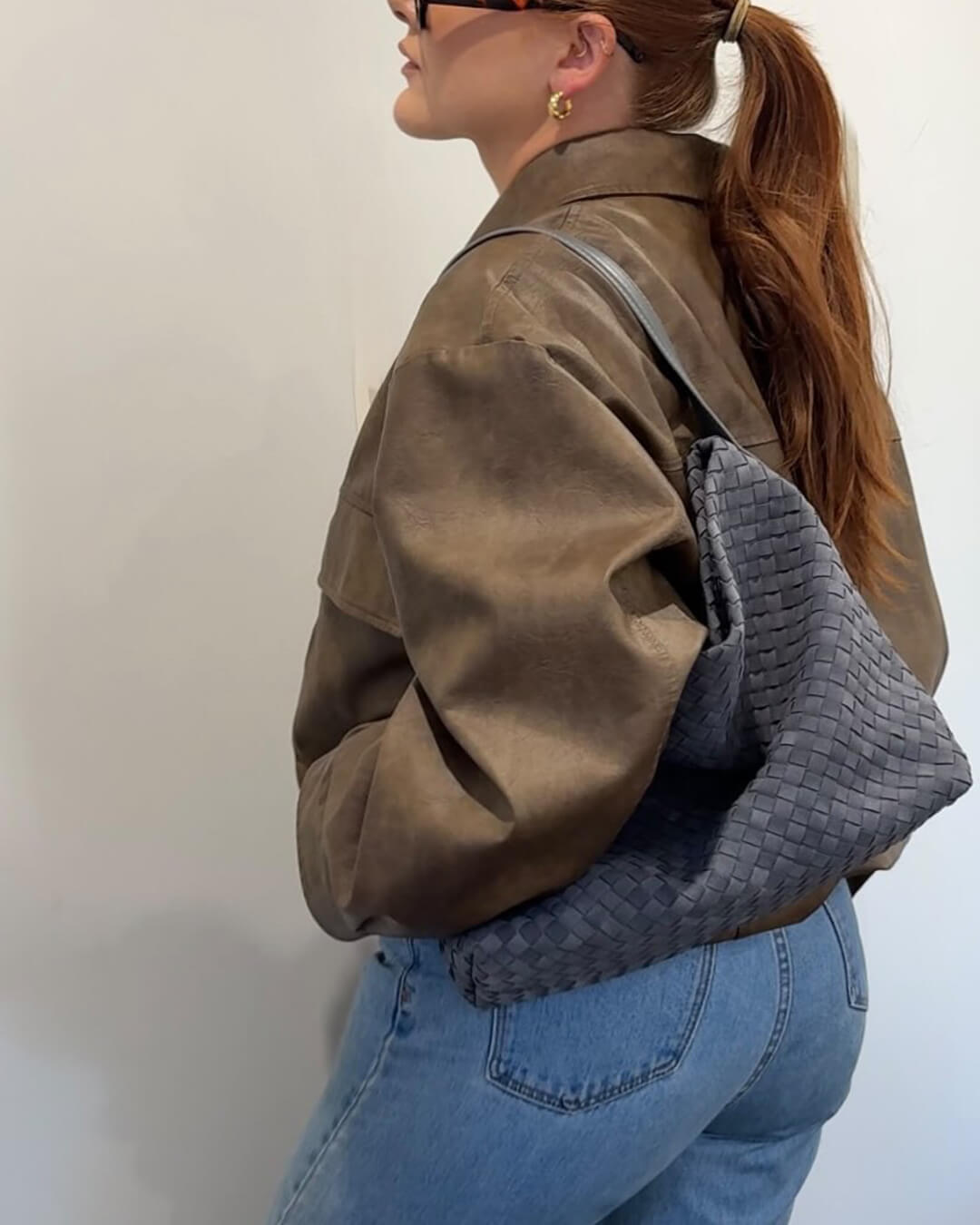 Borsa tote in pelle scamosciata Marceline