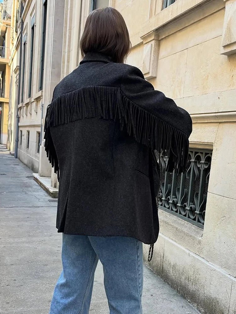 Giacca blazer con frange Marcelle