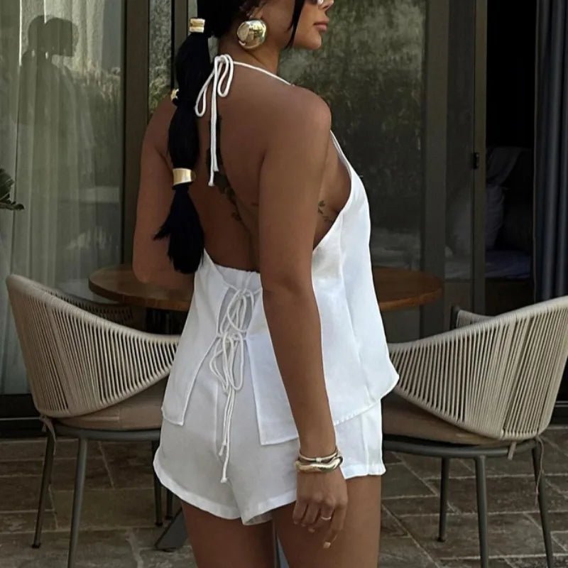 Set Margot con shorts stringati