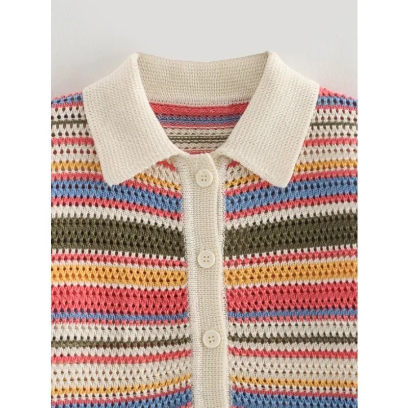 Completo corto in maglia a righe Margot