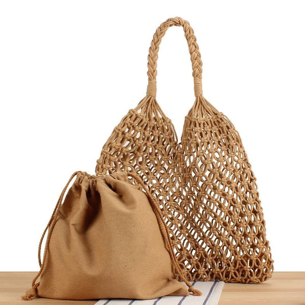 Borsa tote da spiaggia intrecciata Margot
