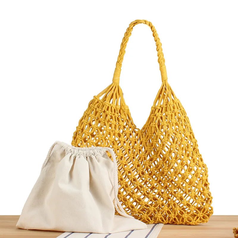 Borsa tote da spiaggia intrecciata Margot