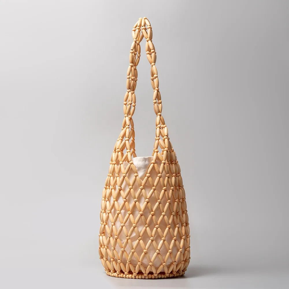 Borsa tote con perline intrecciata Margot