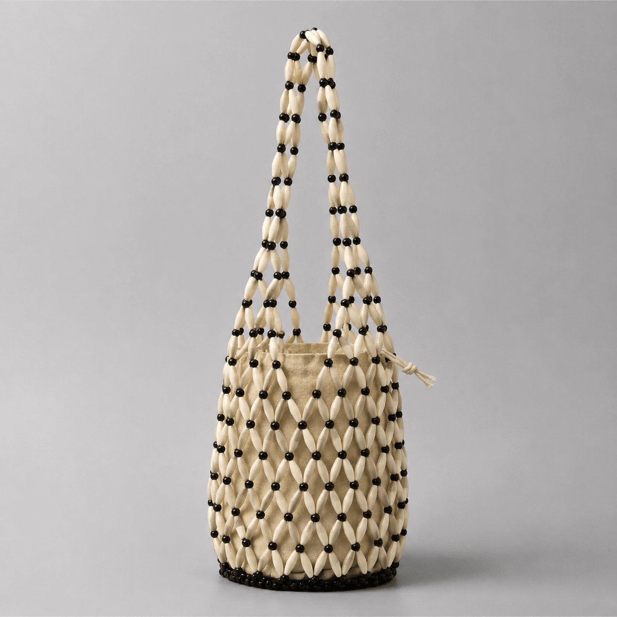Borsa tote con perline intrecciata Margot