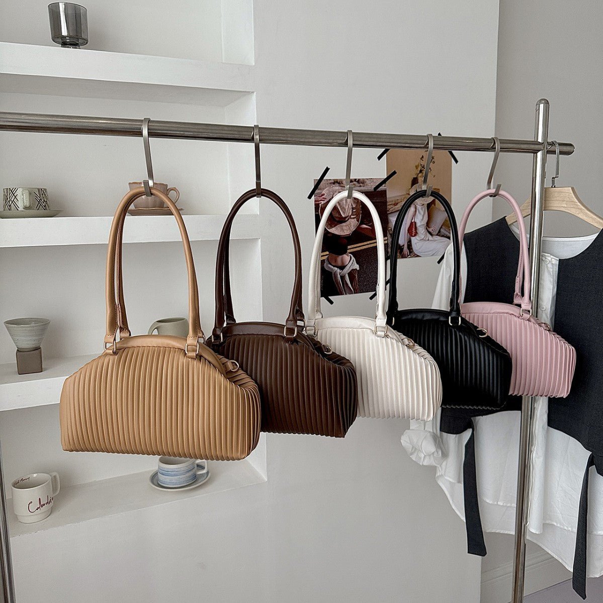 Borsa a spalla Mariana plissettata