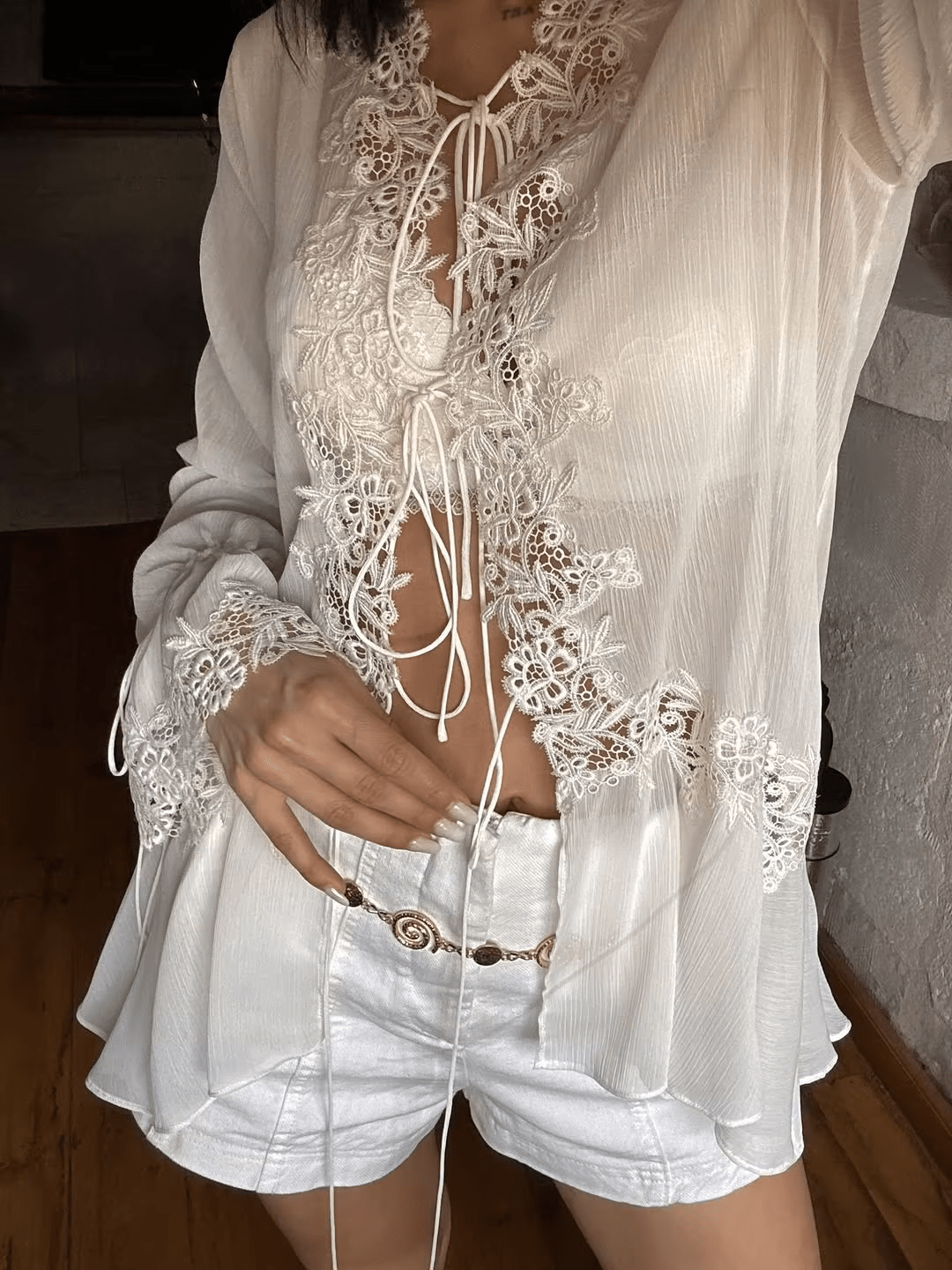 Cardigan traforato Marin