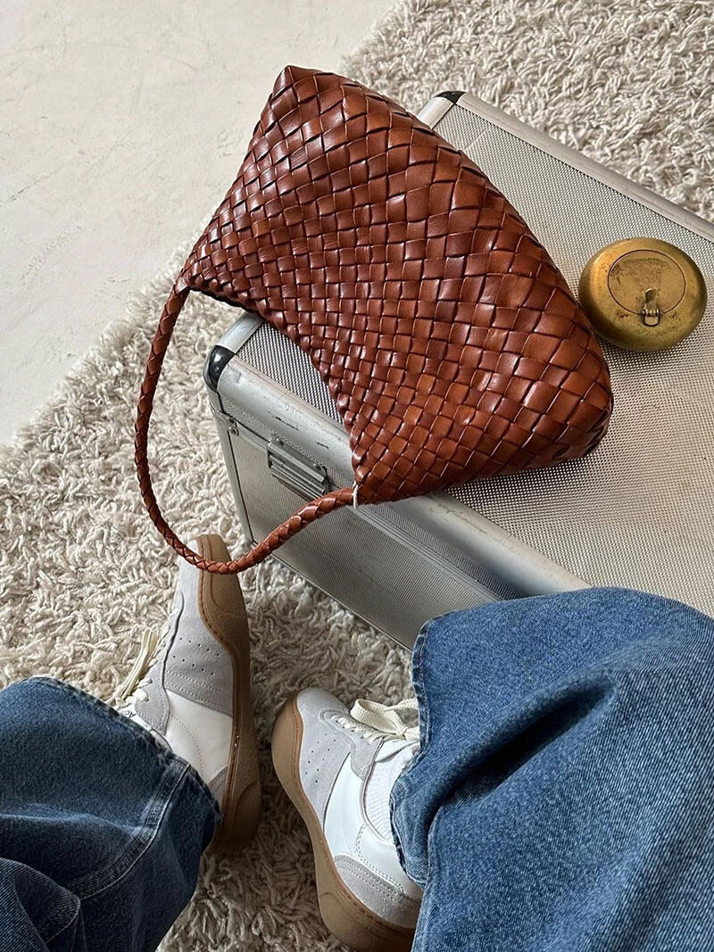 Borsa piccola Marissa in pelle vegana intrecciata