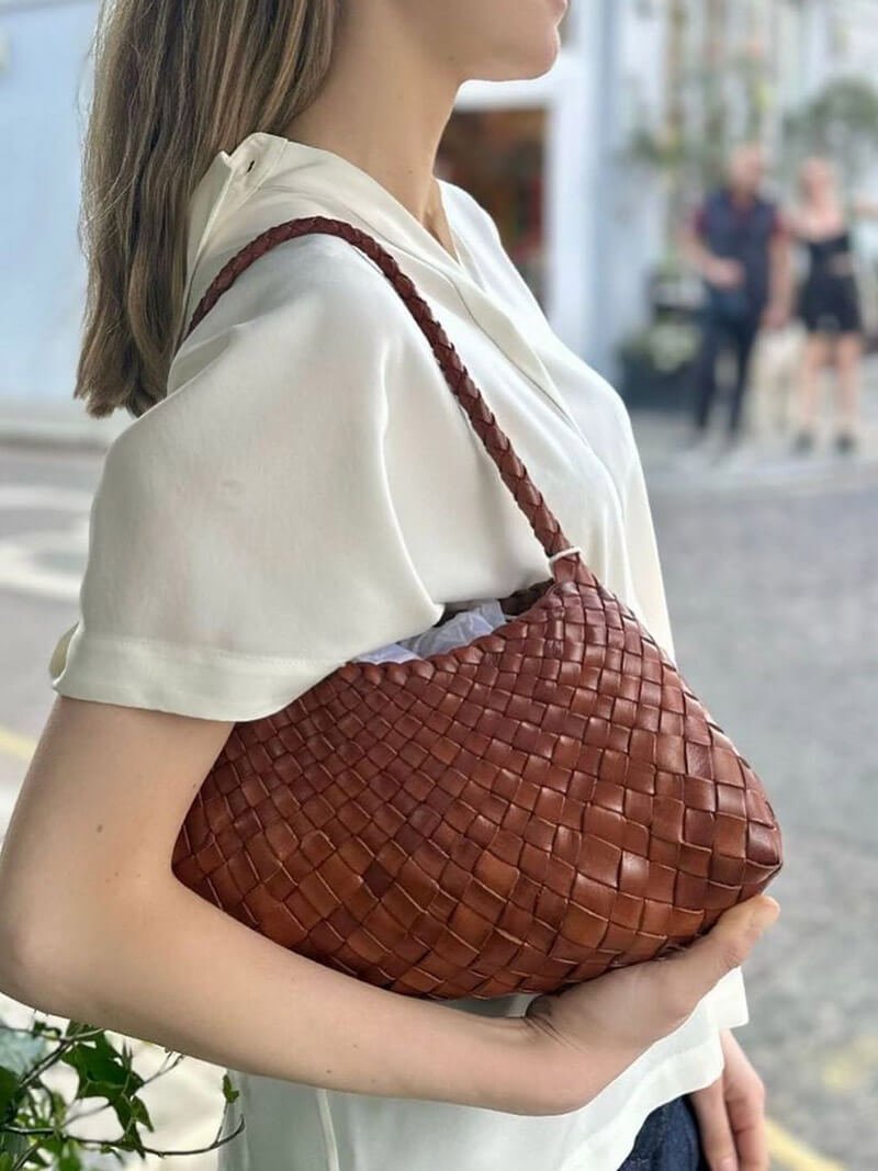 Borsa piccola Marissa in pelle vegana intrecciata