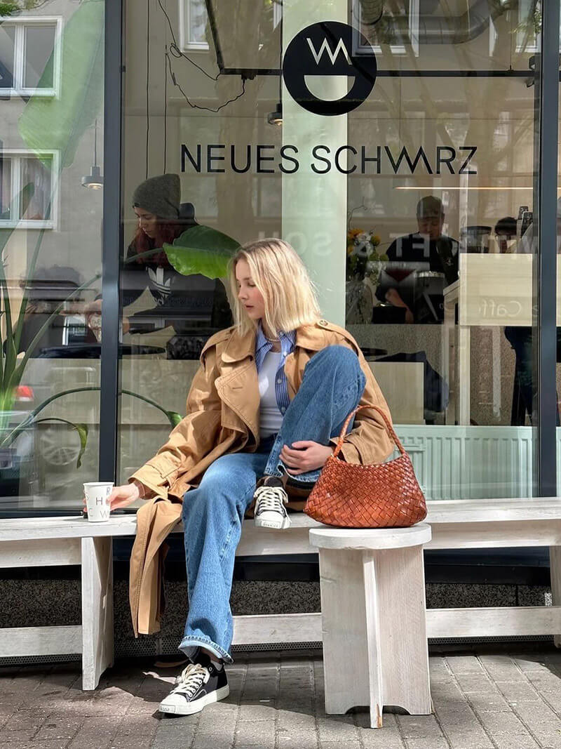 Borsa piccola Marissa in pelle vegana intrecciata