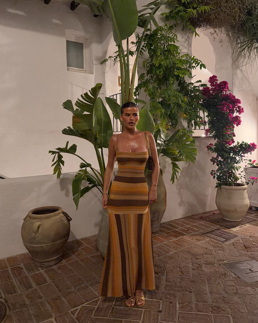 Abito midi in maglia a righe Martha